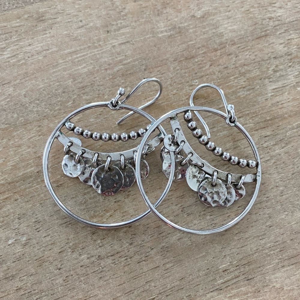 Sterling silver circle hoop earrings